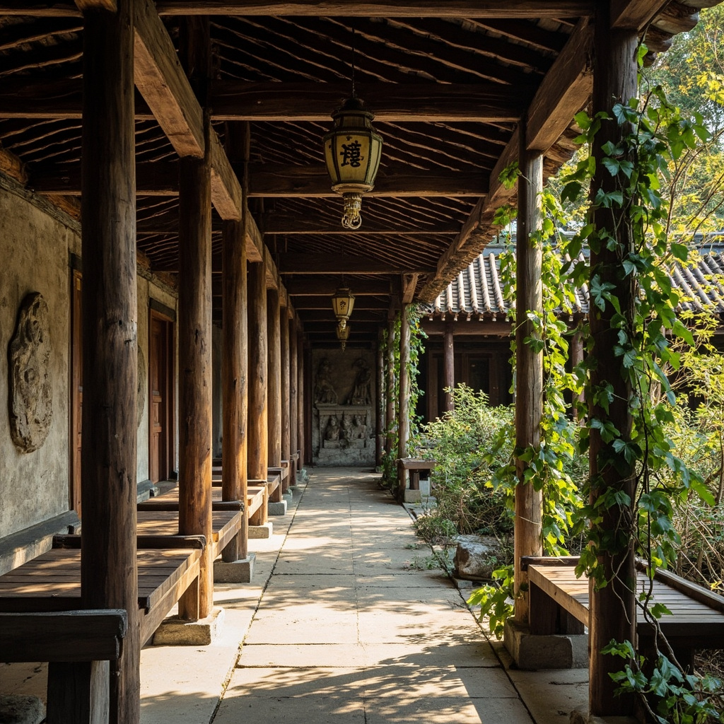 山西大同云冈石窟景区防腐木景观廊架工程