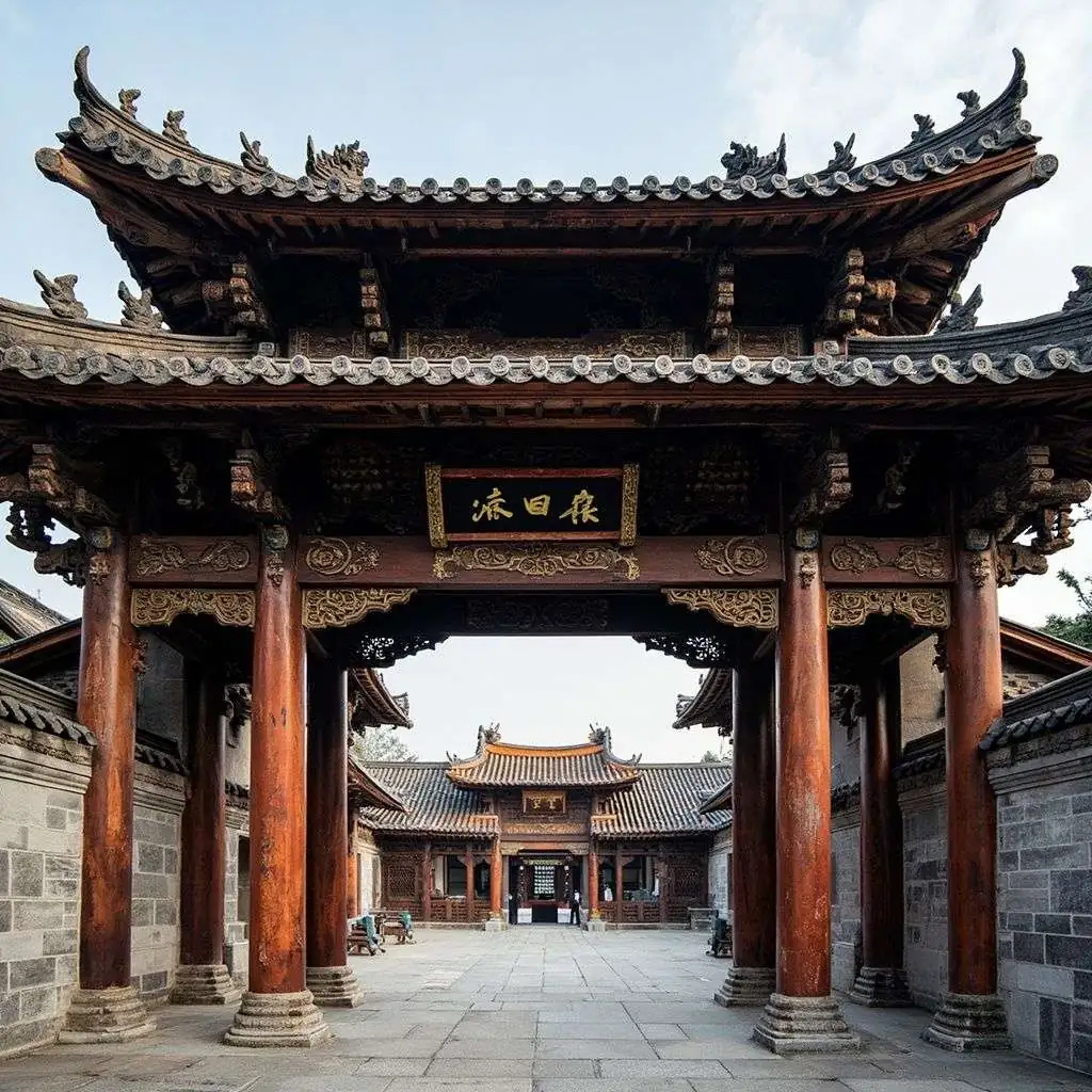 古建斗拱门楼