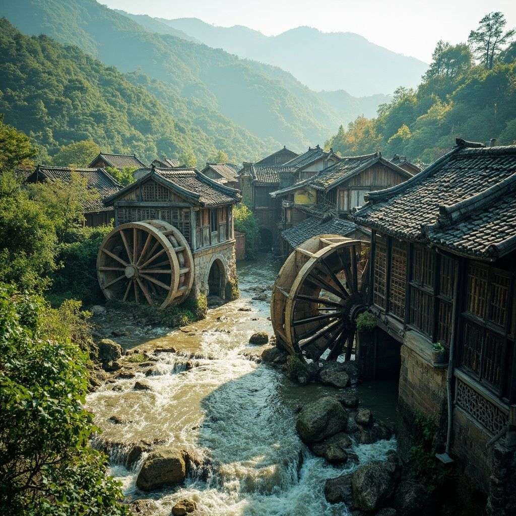美丽乡村水车