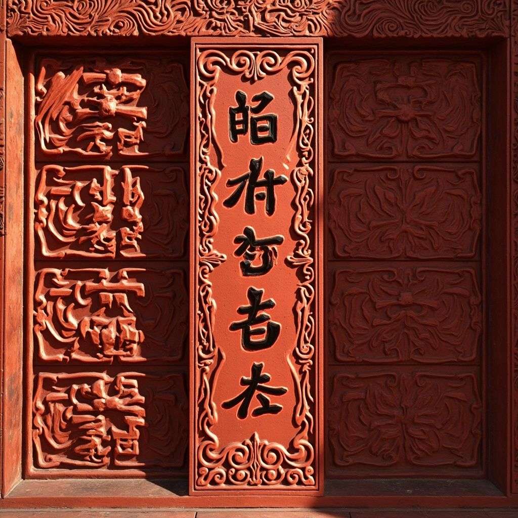 古镇浮雕牌匾