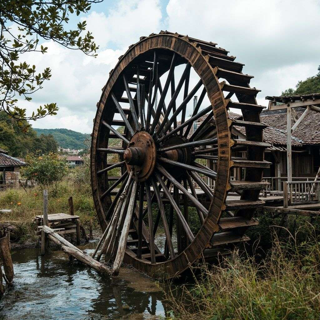立式钢构水车景区款