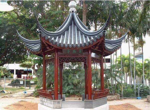 武汉翘角亭游廊厂家_中式仿古翘角亭_景区古镇定制厂家