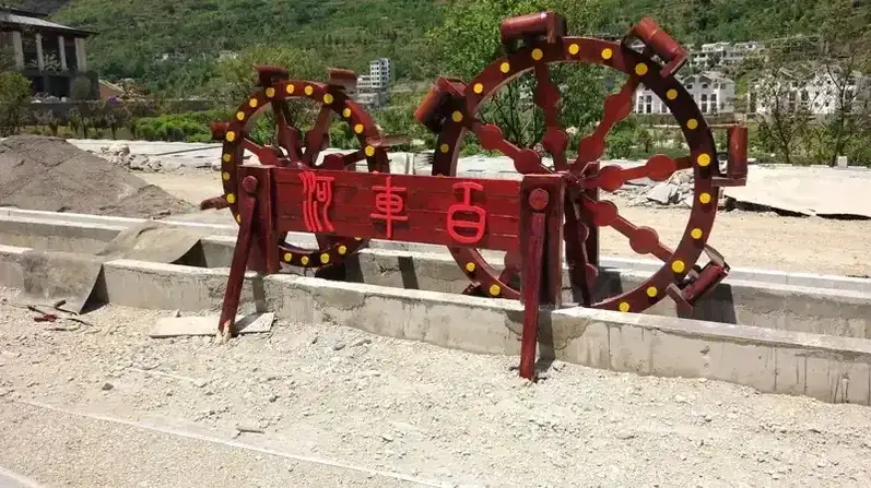 广安仿古水车灌溉水车厂家