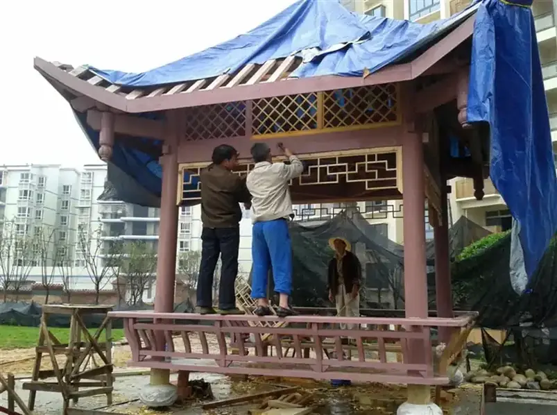 合肥 防腐木凉亭 防腐木栏杆厂家