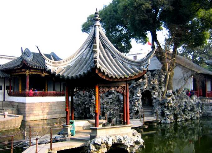 南充嘉陵区南湖公园苏式园林六角亭定制-景区水上古亭施工厂家