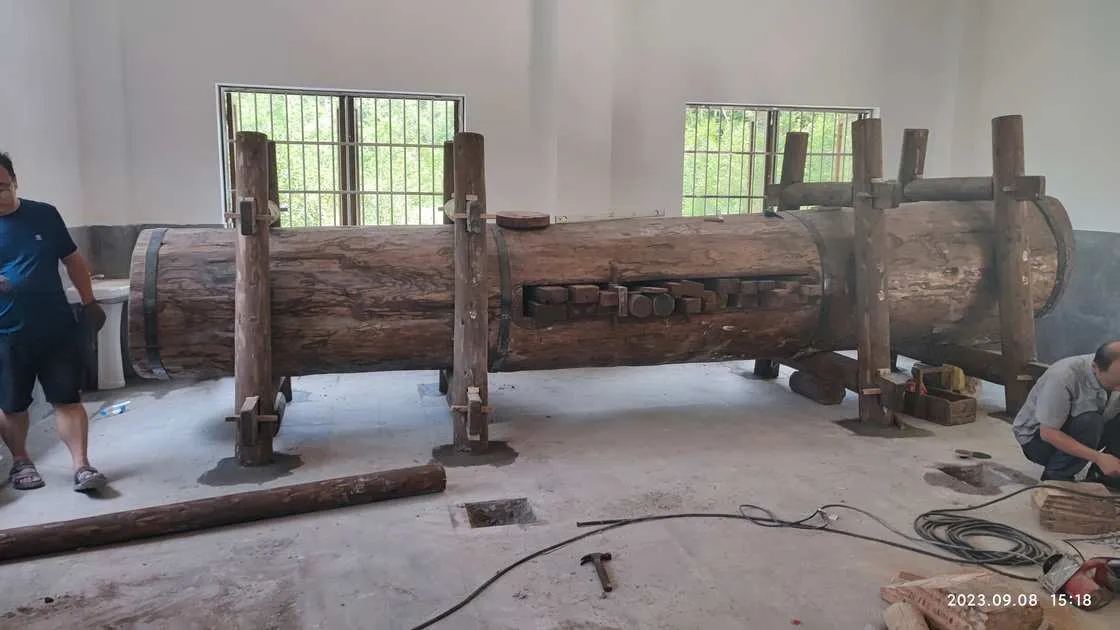 吉林桦甸县出彩农业古法榨油水力机械系列榨油机展示传统木作_古法榨油水力机械定制厂家_古法榨油水力机械系列榨油机展示传统木作榫卯机械结构